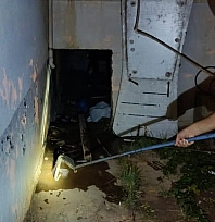 Evin deposuna giren yılan ekipleri harekete geçirdi
