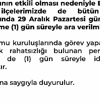 Halfeti ve Birecik'te de okullar tatil edildi