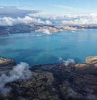 Hazarbaba ve Hazar Gölü kartpostallık görüntüler oluştu