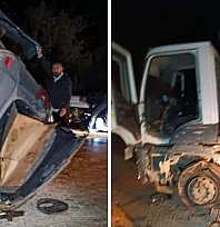 Hekimhan-Malatya yolunda cip beton mikserine çarptı: 3 yaralı