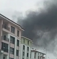 İkizce TOKİ'de korkutan yangın!