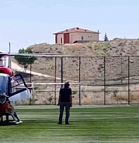 Malatya'da kalp krizi geçiren hasta helikopterle sevk edildi