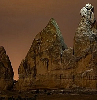 Kapadokya'nın güzelliği gece saatlerine de taşındı