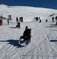 Kayak merkezinde hafta sonu yoğunluğu