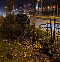 Köpeğe çarpmamak için manevra yapan sürücü refüje çıktı