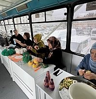 Malatya'da eski otobüs kadınların üretim merkezi oldu