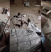 Malatya'da fırtına taziye çadırını uçurdu