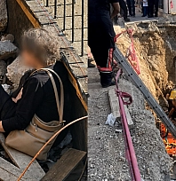 Malatya'da kaldırımda yürüyen kadın inşaat temeline düştü