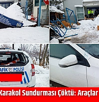 Malatya'da Karakol Sundurması Çöktü: Araçlar Zarar Gördü