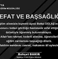 Malatya eğitim camiasının acı kaybı: Battal Dolaş hayatını kaybetti