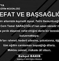Malatya eğitim camiasının acı kaybı: Cem Temel Saraçoğlu vefat etti