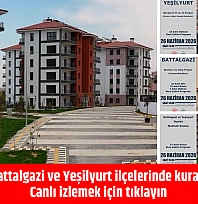 Malatya'nın Battalgazi ve Yeşilyurt ilçelerinde kuralar çekiliyor… Canlı izlemek için tıklayın…