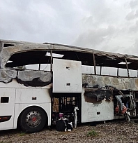 Malatya yolcu otobüsü Ankara'da alev alev yandı