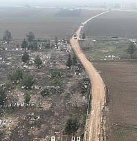 Mezarlık yolunda çalışmalar başladı