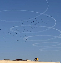 Suriye sınırı semalarında ilginç görüntü