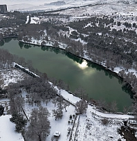 Turgut Özal Tabiat Parkı beyaza büründü