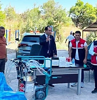 Üreticilere süt sağım makinesi dağıtıldı