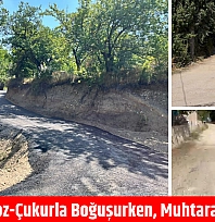 Vatandaş toz-çukurla boğuşurken, muhtara özel asfalt