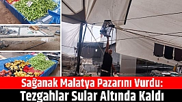 Sağanak Malatya pazarını vurdu: Tezgahlar sular altında kaldı