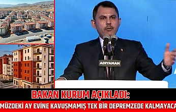 Bakan Kurum Açıkladı: Önümüzdeki ay evine kavuşmamış tek bir depremzede kalmayacak…