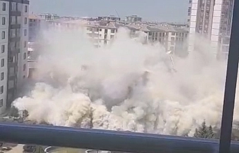 Malatya'da 11 katlı bina bilinmeyen teknikle yıkıldı