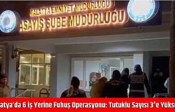 Malatya'da 6 iş yerine fuhuş operasyonu: Tutuklu sayısı 3'e yükseldi