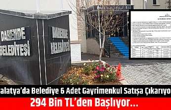 Malatya'da bir belediye arsa satacak: 294 Bin TL' den başlıyor…