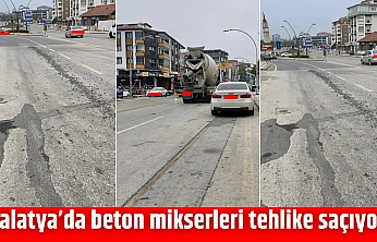 Malatya'da beton mikserleri tehlike saçıyor!