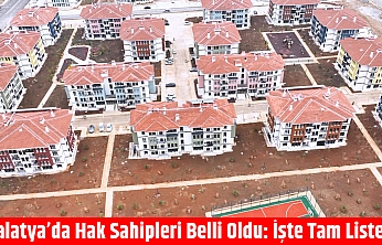 Malatya'da Hak Sahipleri Belli Oldu: İşte Tam Liste…