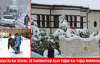 Malatya'da Kar Alarmı: Kar Kalınlığı 20 Santimetreyi Aşacak