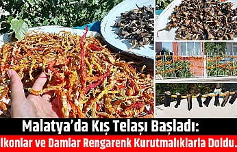 Malatya'da kış telaşı başladı: Balkonlar ve damlar rengarenk kurutmalıklarla doldu