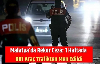 Malatya'da Rekor Ceza: 1 Haftada 601 Araç Trafikten Men Edildi