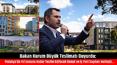 Bakan Kurum Büyük Teslimatı Duyurdu: Malatya'da Yıl Sonuna Kadar Teslim Edilecek Konut ve İş Yeri Sayıları Netleşti…