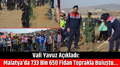 Vali Yavuz Açıkladı: Malatya'da 733 Bin 650 Fidan Toprakla Buluştu…