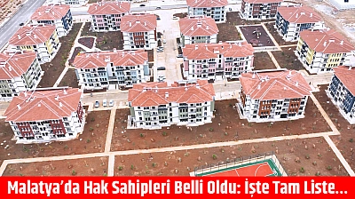 Malatya'da Hak Sahipleri Belli Oldu: İşte Tam Liste…