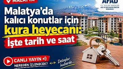 Malatya'da kalıcı konutlar için kura heyecanı: İşte tarih ve saat