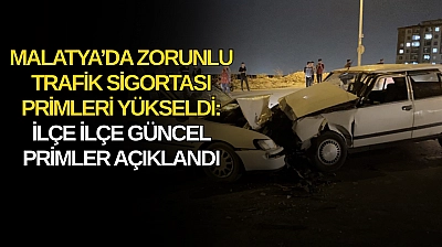 Malatya'da zorunlu trafik sigortası primleri yükseldi: İlçe ilçe güncel primler açıklandı