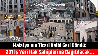 Malatya'nın Ticari Kalbi Geri Döndü: 231 İş Yeri Hak Sahiplerine Dağıtılacak