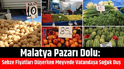 Malatya Pazarı Dolu: Sebze Fiyatları Düşerken Meyvede Vatandaşa Soğuk Duş