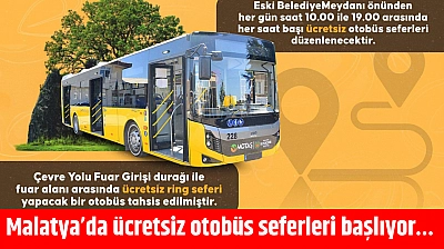 MOTAŞ Duyurdu! Malatya'da ücretsiz otobüs seferleri başlıyor…