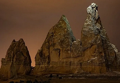 Kapadokya'nın güzelliği gece saatlerine de taşındı