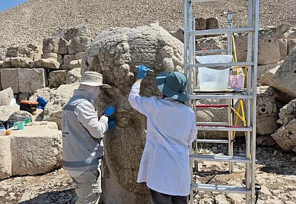 Nemrut'taki 2 bin yıllık heykeller nano teknolojiyle güçlendiriliyor