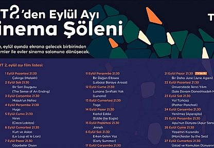 TRT 2, eylülde her akşam farklı filmi izleyiciyle buluşturacak