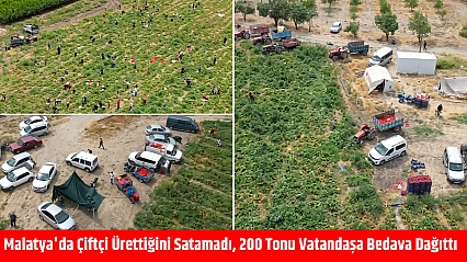 Malatya'da çiftçi ürettiğini satamadı, 200 tonu vatandaşa bedava dağıttı