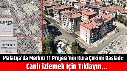 Malatya'da Merkez 11 Projesi'nin Kura Çekimi Başladı: Canlı izlemek İçin Tıklayın…