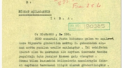 MİT gizli yazışmaların deşifre edilmesine ilişkin tarihi belgeyi paylaştı