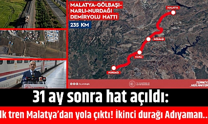 31 ay sonra hat açıldı: İlk tren Malatya'dan yola çıktı! İkinci durağı Adıyaman…