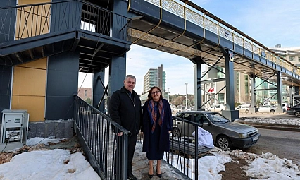 Abdülhadi Çelik üst geçidini hizmete açtı