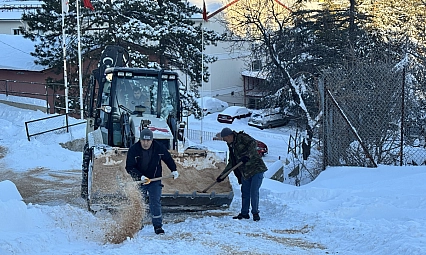 Arapgir'de karla mücadele çalışmaları sürüyor