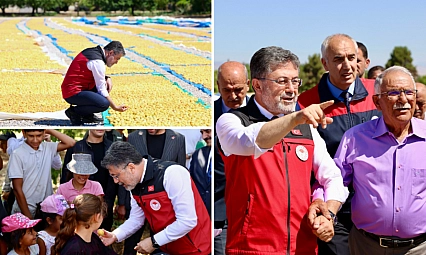 Bakan Yumaklı, Malatya'da aynı bahçede bu kez hasat mutluluğunu yaşadı!